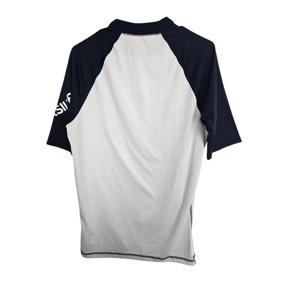 Quiksilver Rash Guard Navy Blue White Short Sleeve Pullover Men XL - Picture 7 of 7